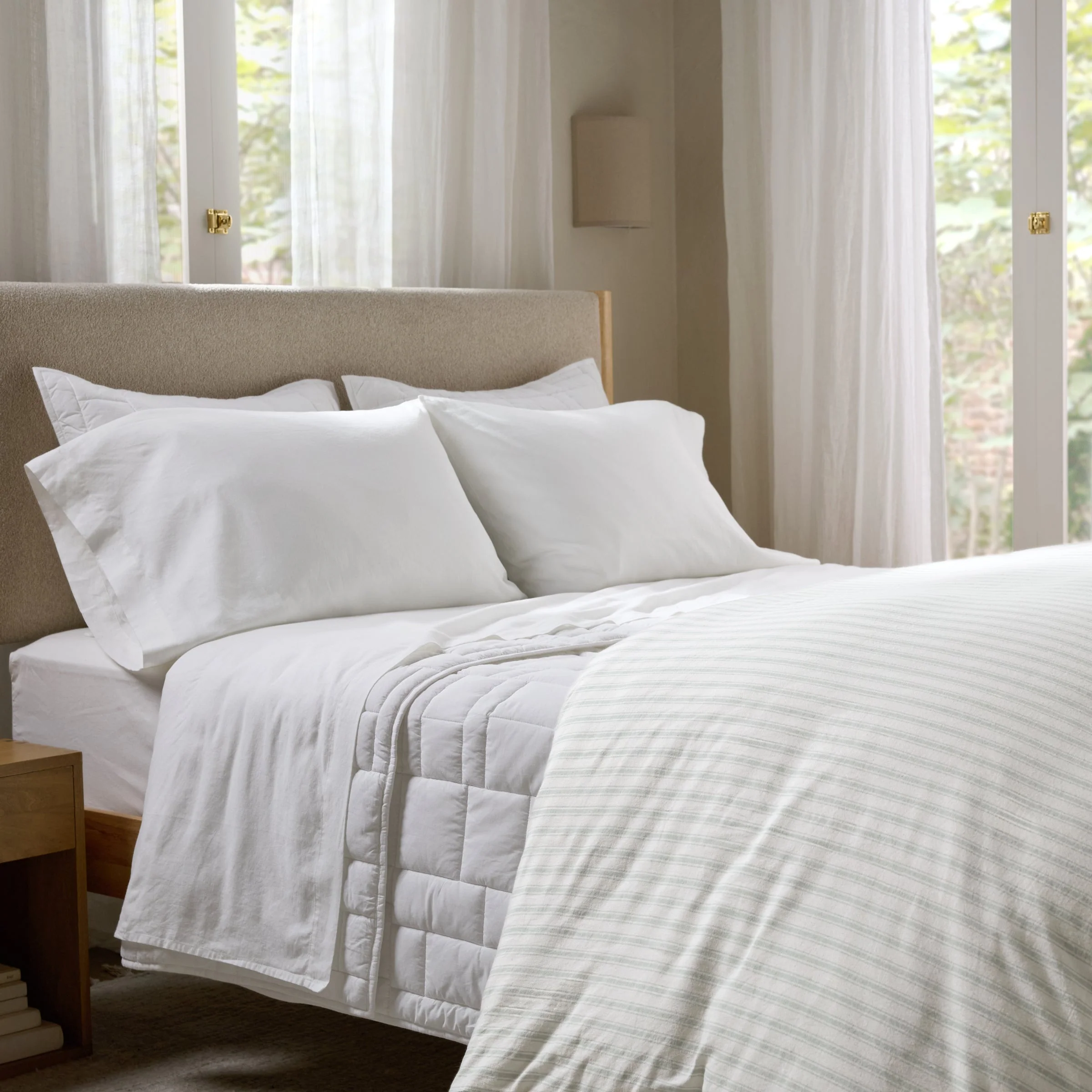 Linen Sheet Set - White K/CK - Image 5
