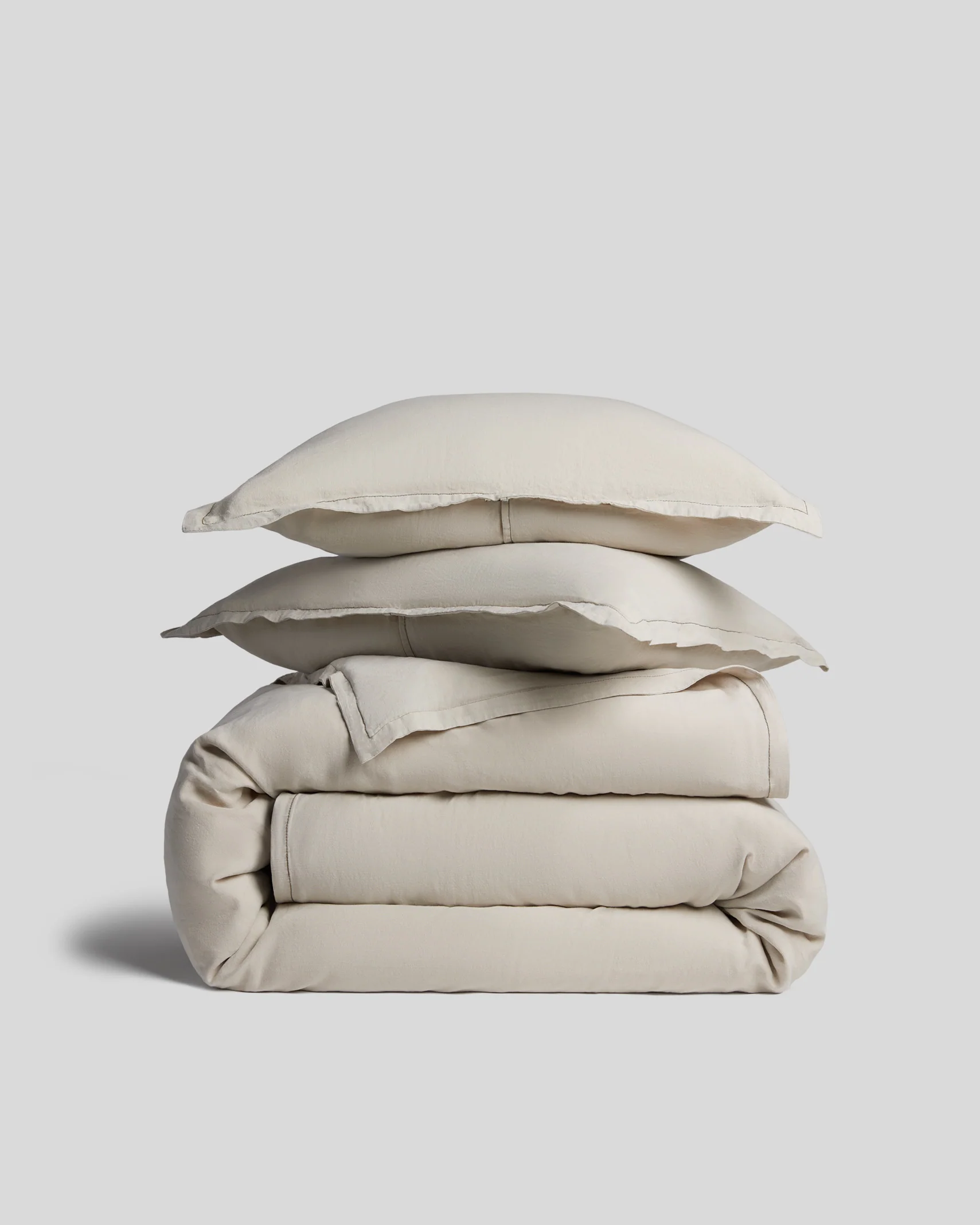 Linen Tencel Duvet Cover Set - Bone K/CK