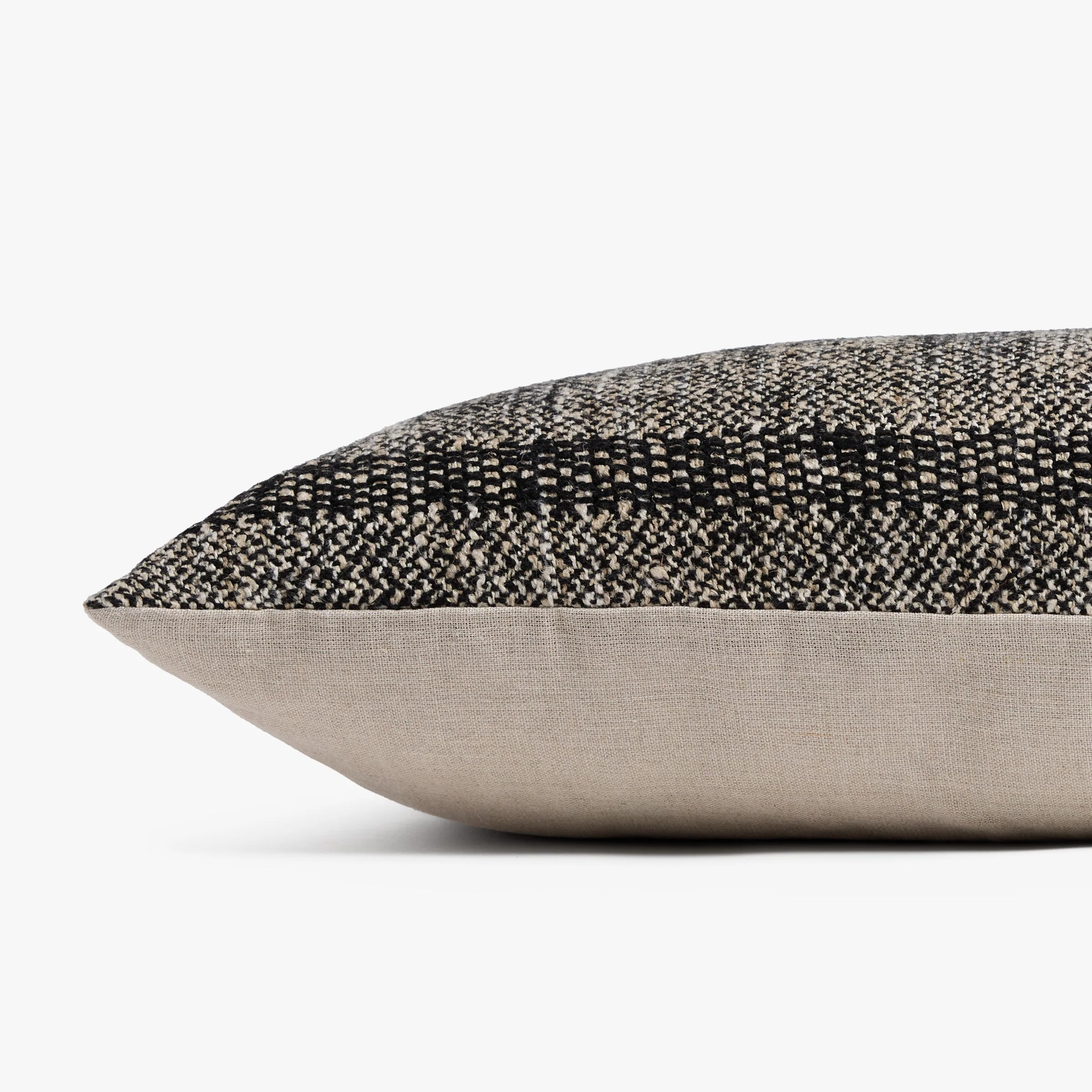Marfa Stripe Lumbar Pillow Cover (Soft Black and Natural) - Image 2