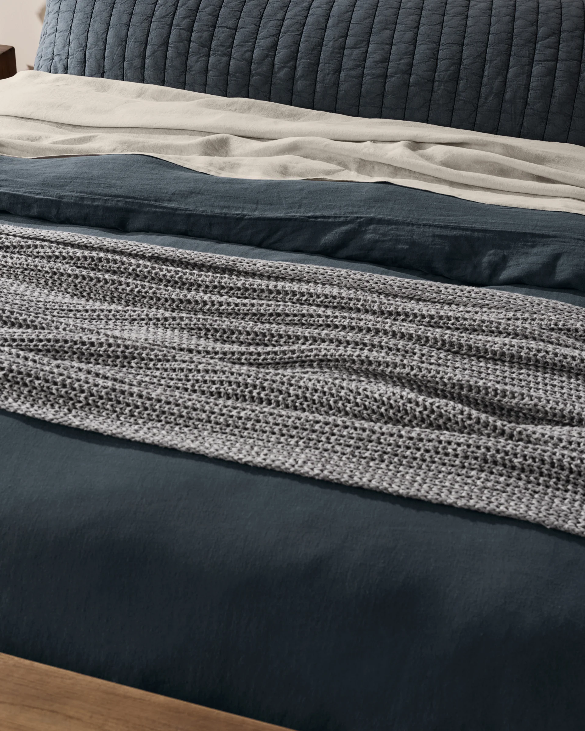Marled Cotton Throw (Pebble) - Image 4