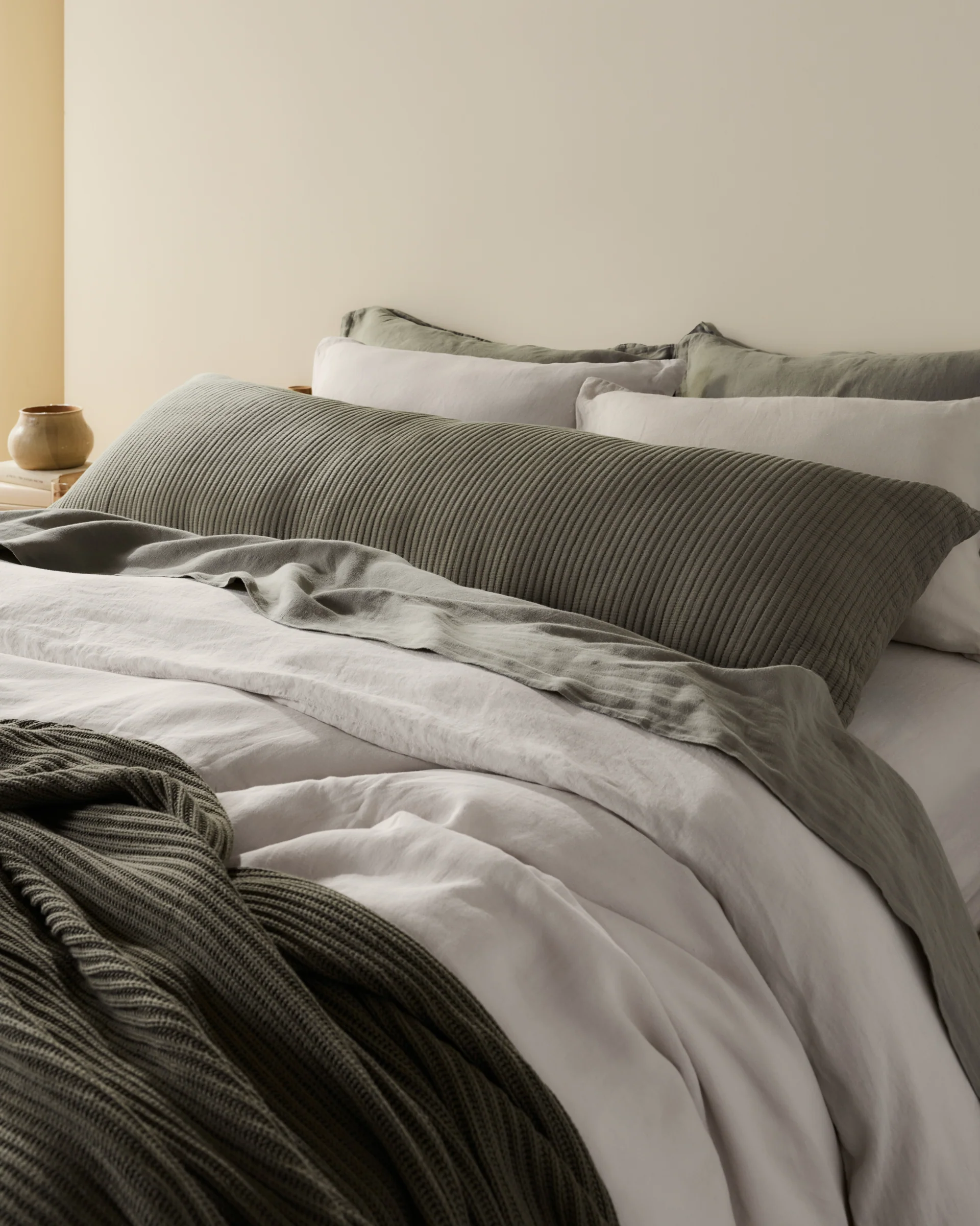 Matelasse Body Pillow Cover (Moss) - Image 2