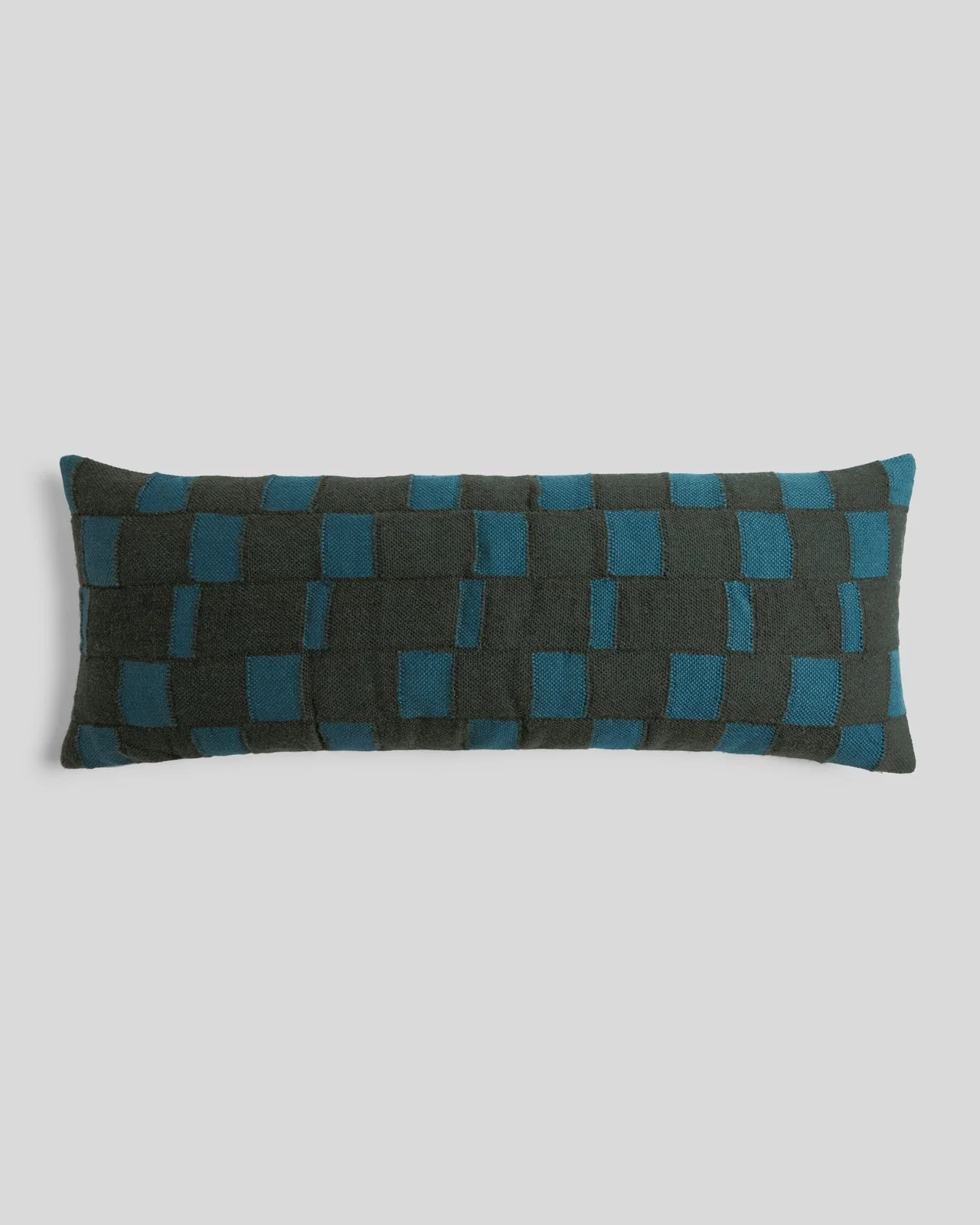 Modern Wool Lumbar Pillow Cover - FINAL SALE (Evergreen and Peacock)