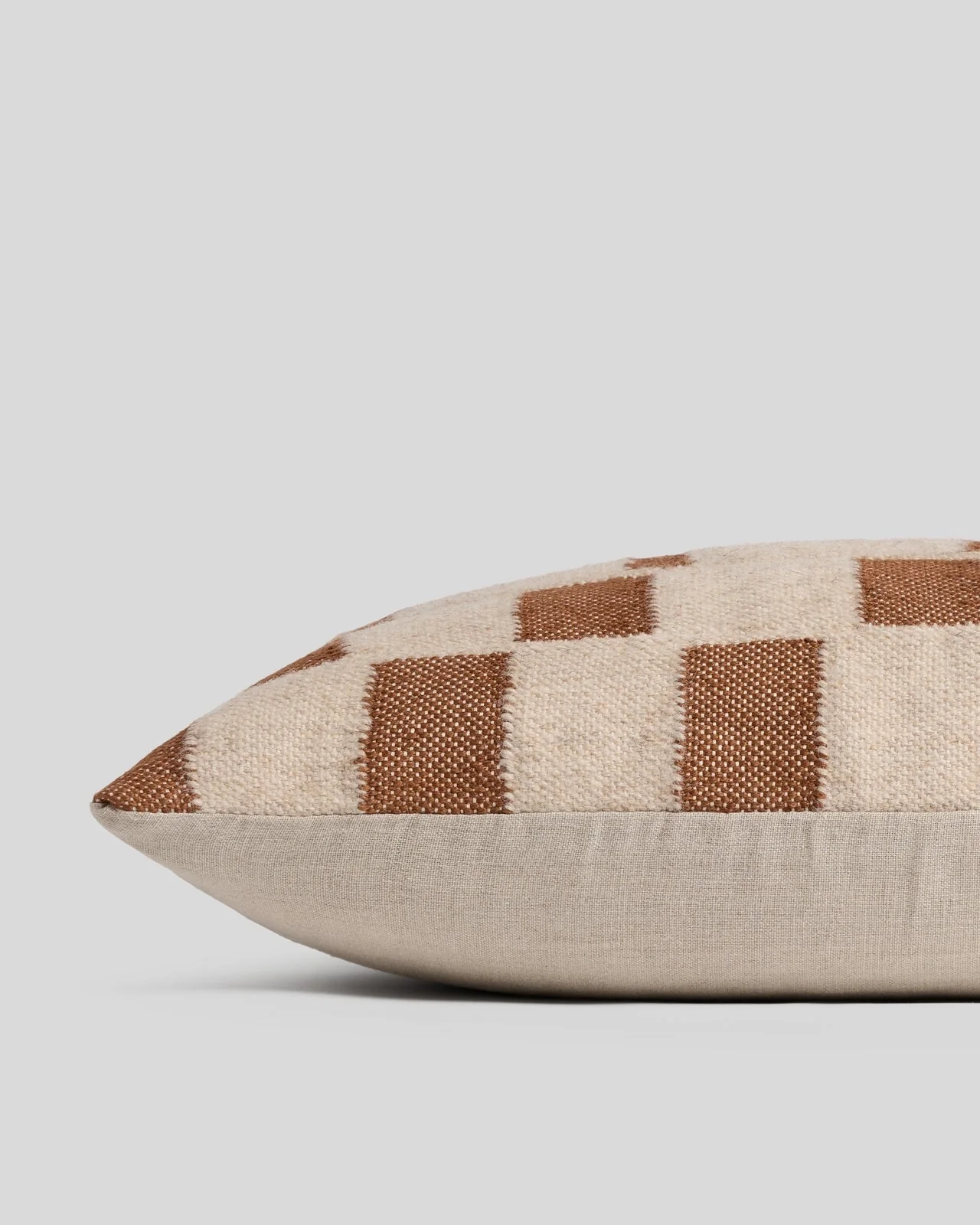 Modern Wool Lumbar Pillow Cover - FINAL SALE (Natural and Tobacco) - Image 3