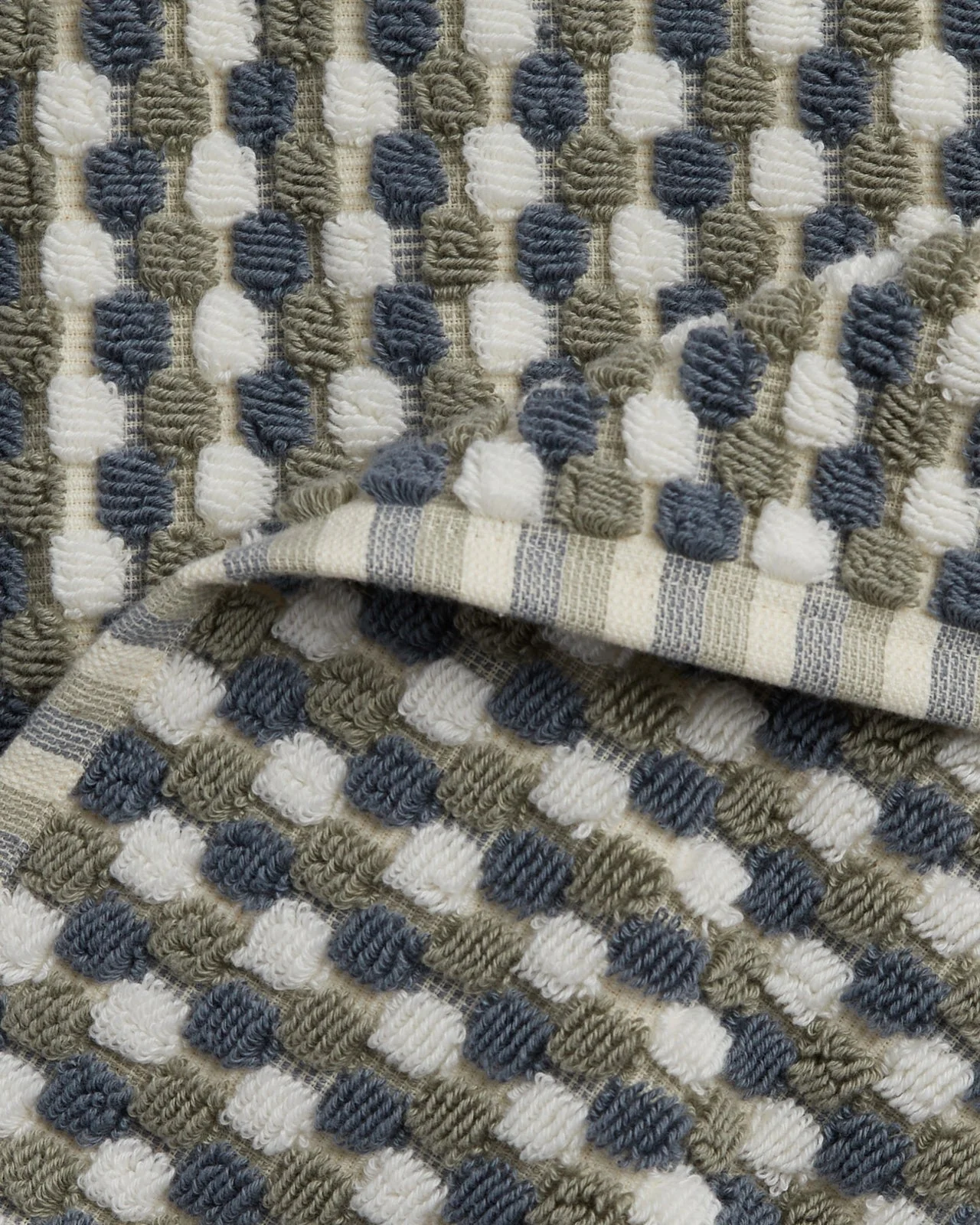 Organic Cotton Mosaic Towels (Moss and Dusk) - Image 3