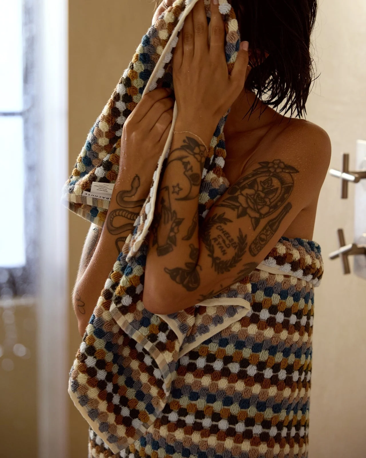 Organic Cotton Mosaic Towels (Multi) - Image 2