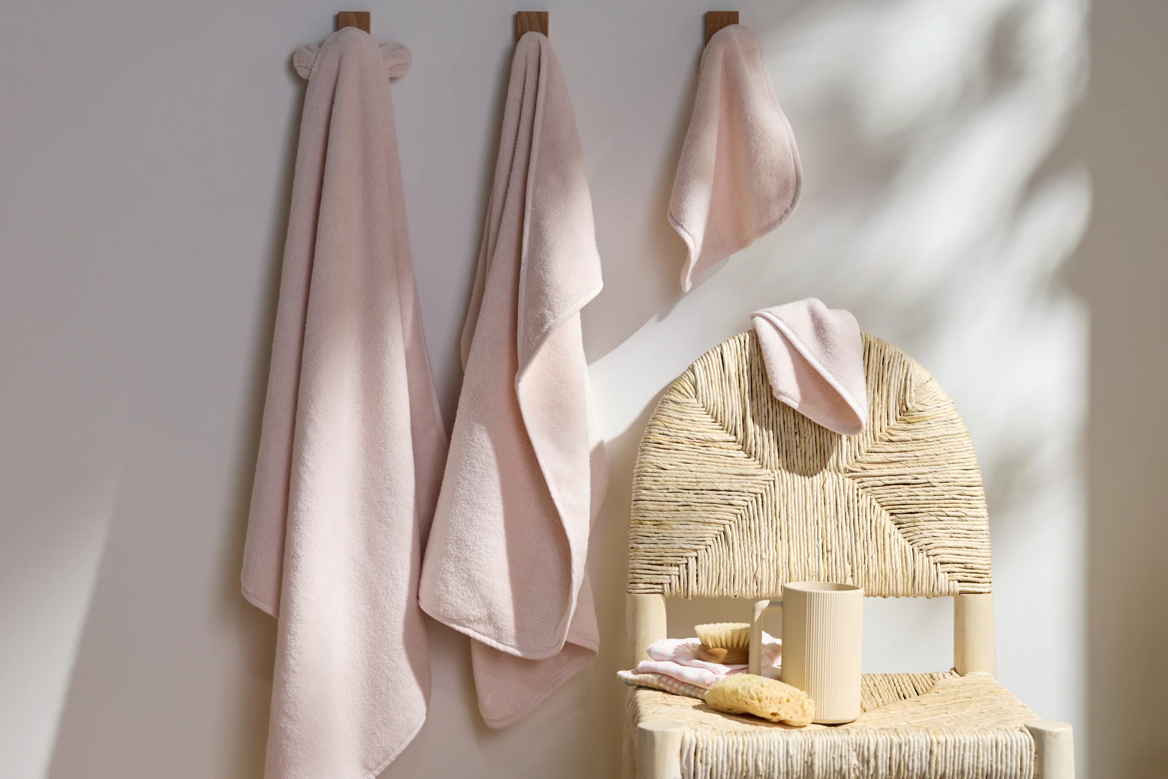 Organic Hooded Baby Towel with Ears (Blush) - Image 4