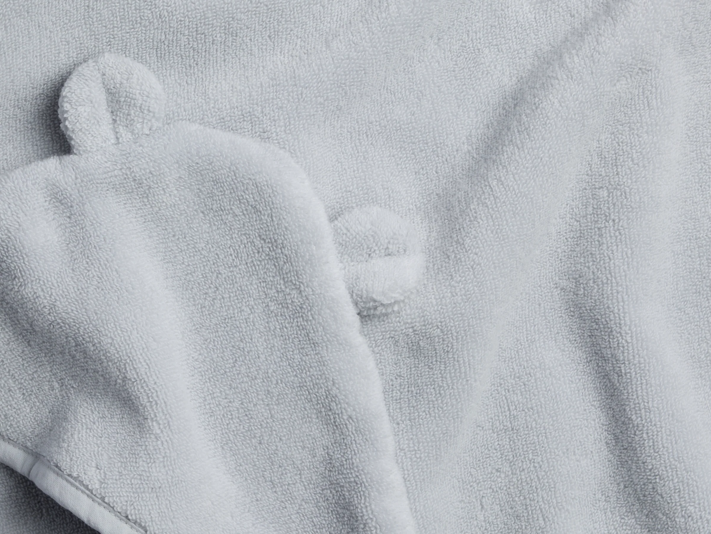 Organic Hooded Baby Towel with Ears (Sky) - Image 3