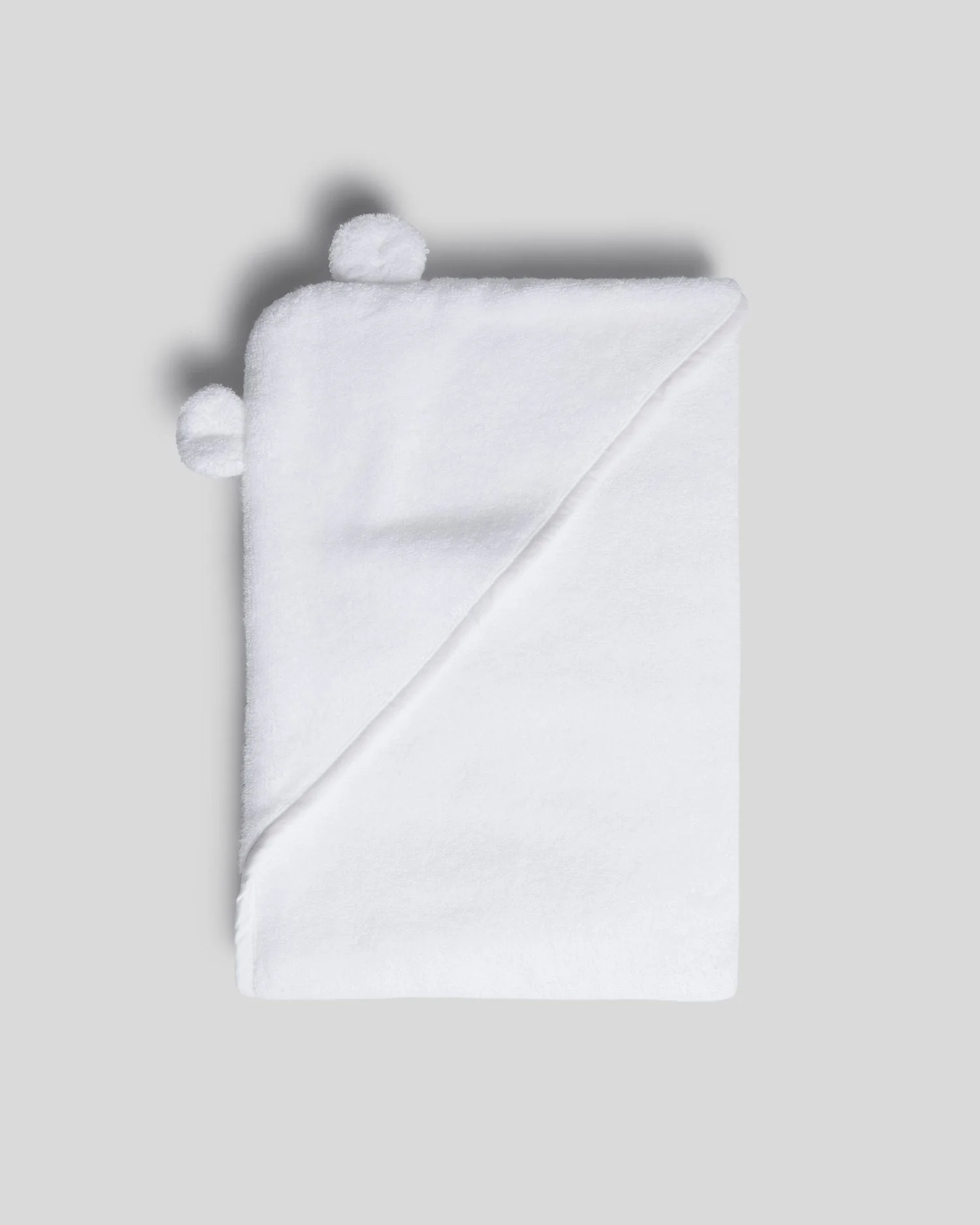 Organic Hooded Toddler Towel with Ears (White)