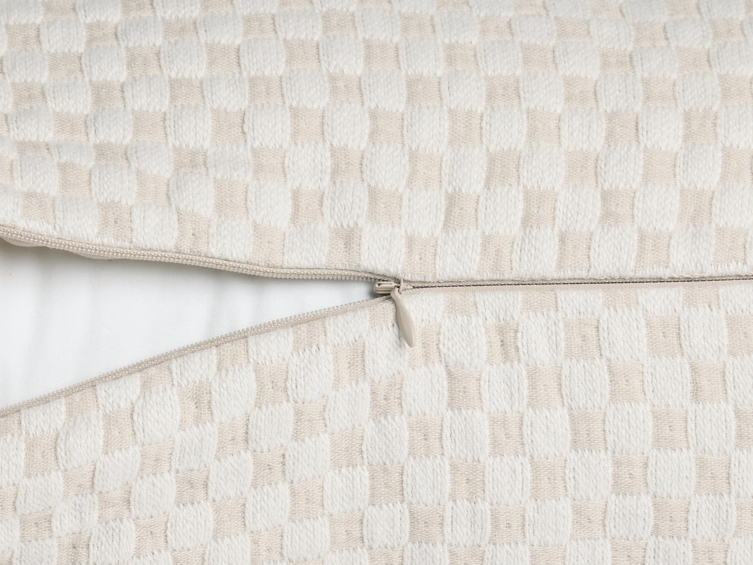 Organic Keys Jacquard Bolster Pillow Cover - FINAL SALE (Bone and Cream) - Image 3