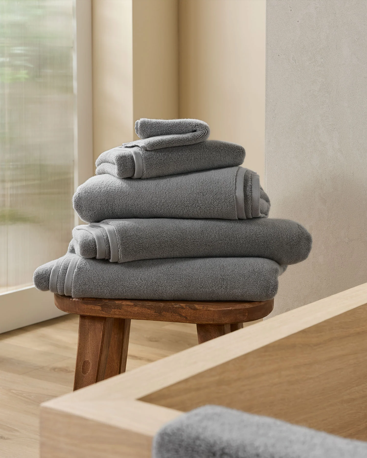 6+6 Organic Plush Bath Bundle - Pebble - Image 2