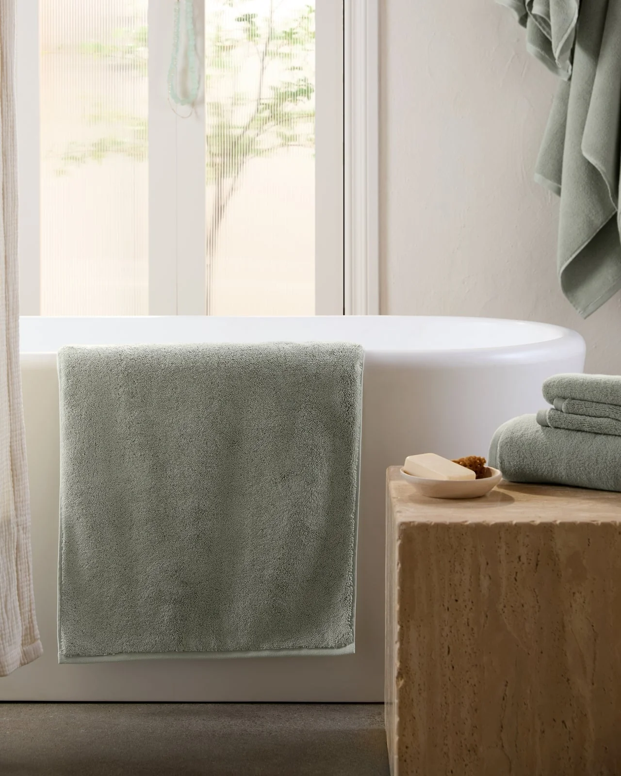 Organic Plush Tub Mat (Sage) - Image 4