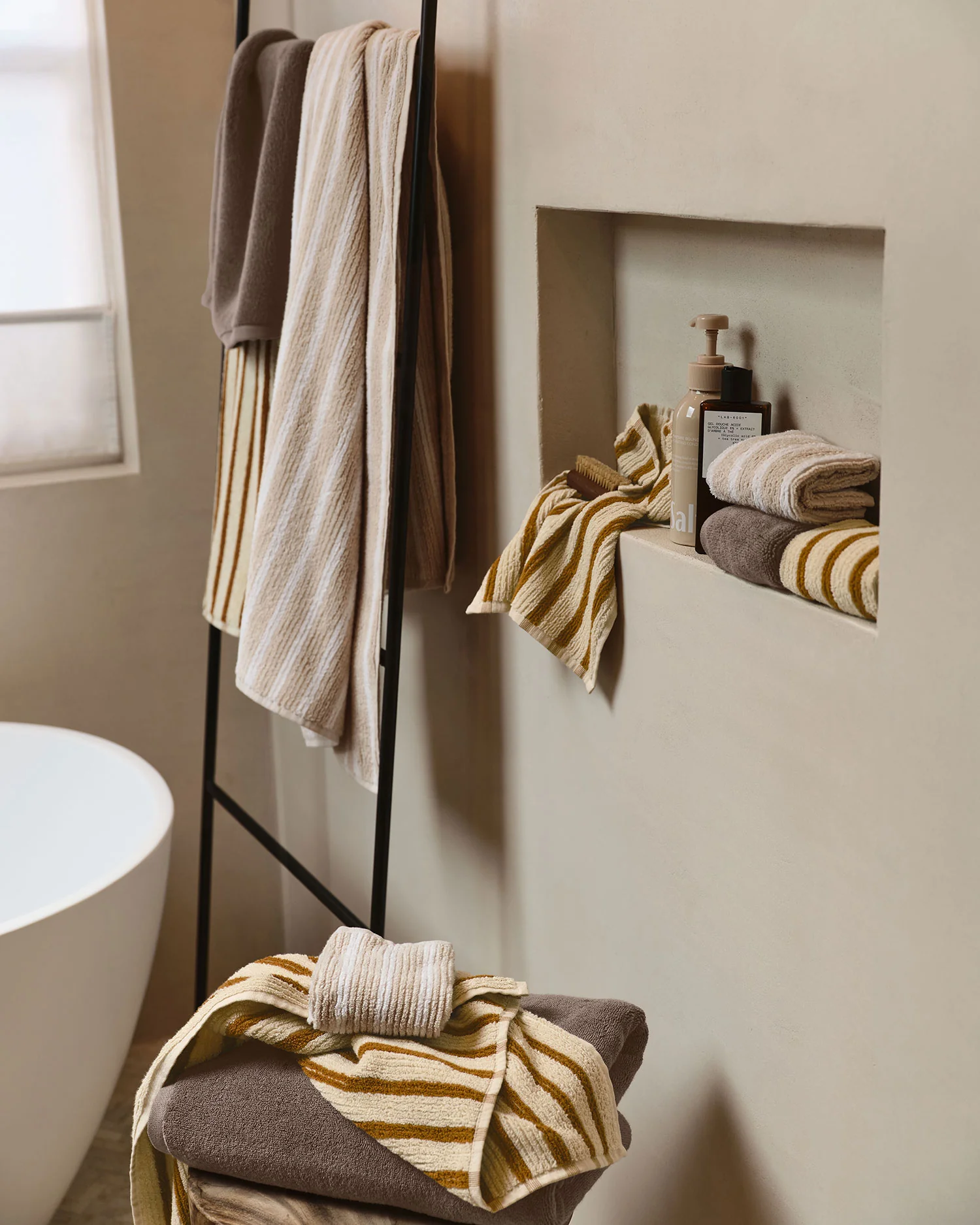 Organic Resort Stripe Towels (Butter with Honey) - Image 4