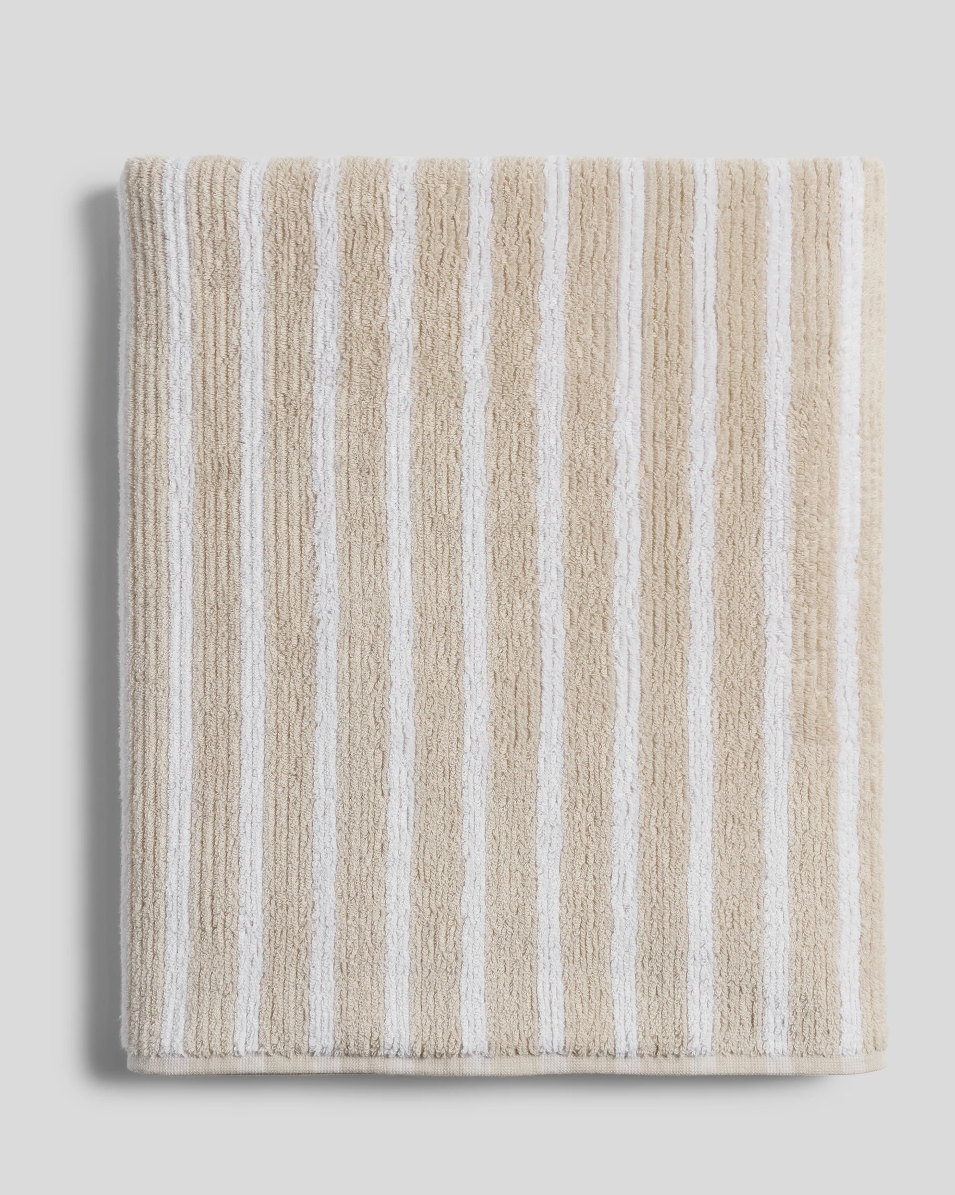 Organic Resort Stripe Towels (Bone with White) - Image 7