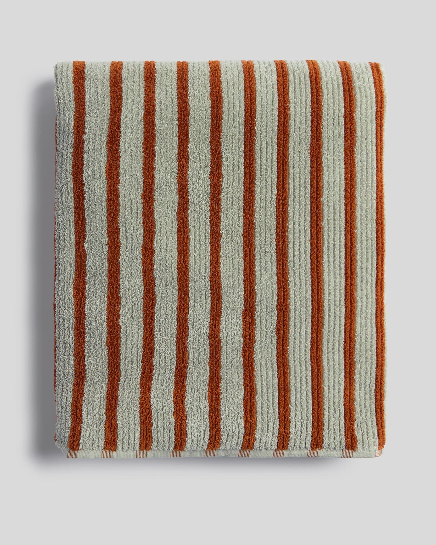 Organic Resort Stripe Towels (Sage with Russet) - Image 8