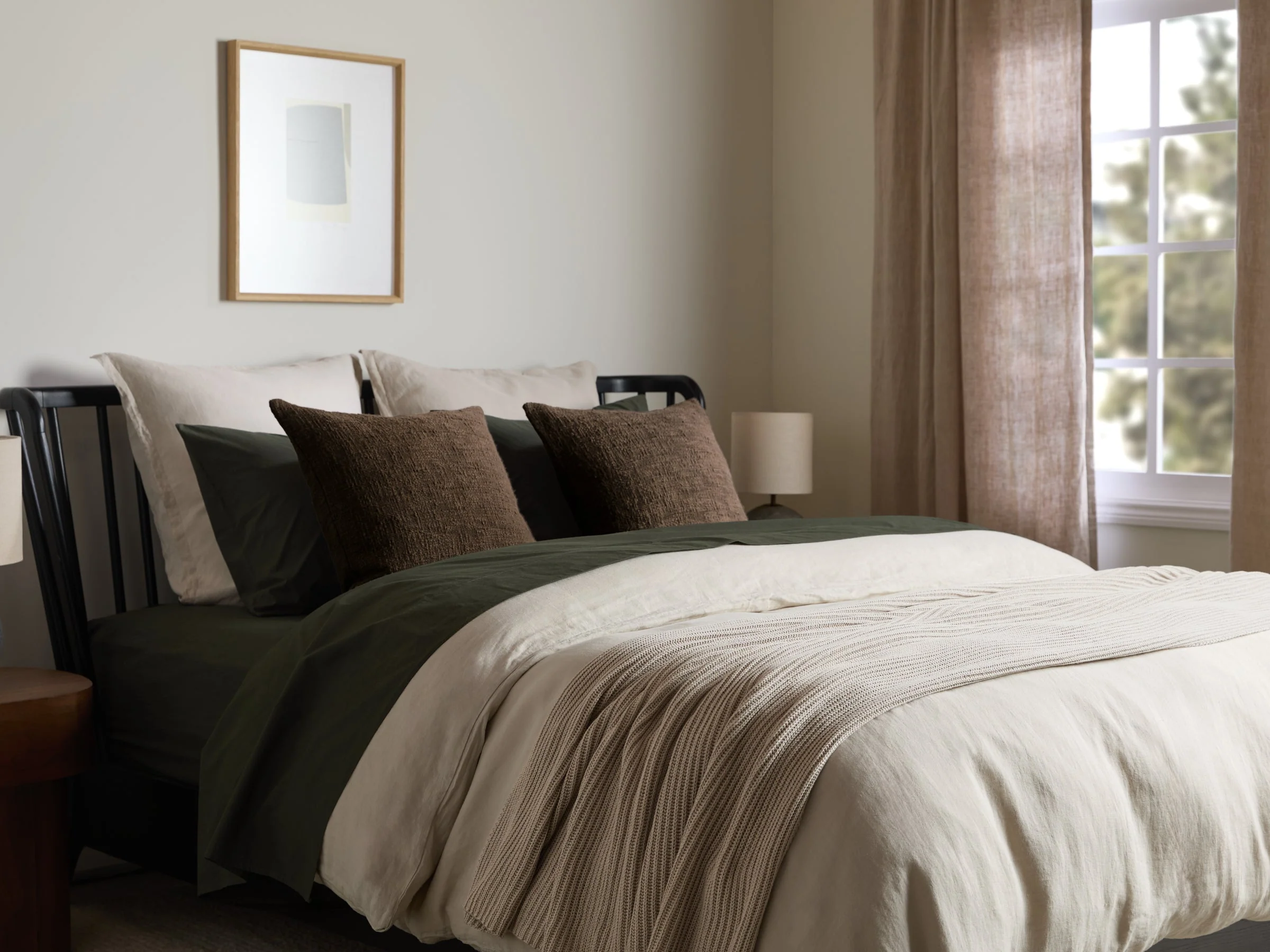 Organic Rib Knit Throw (Bone) - Image 2