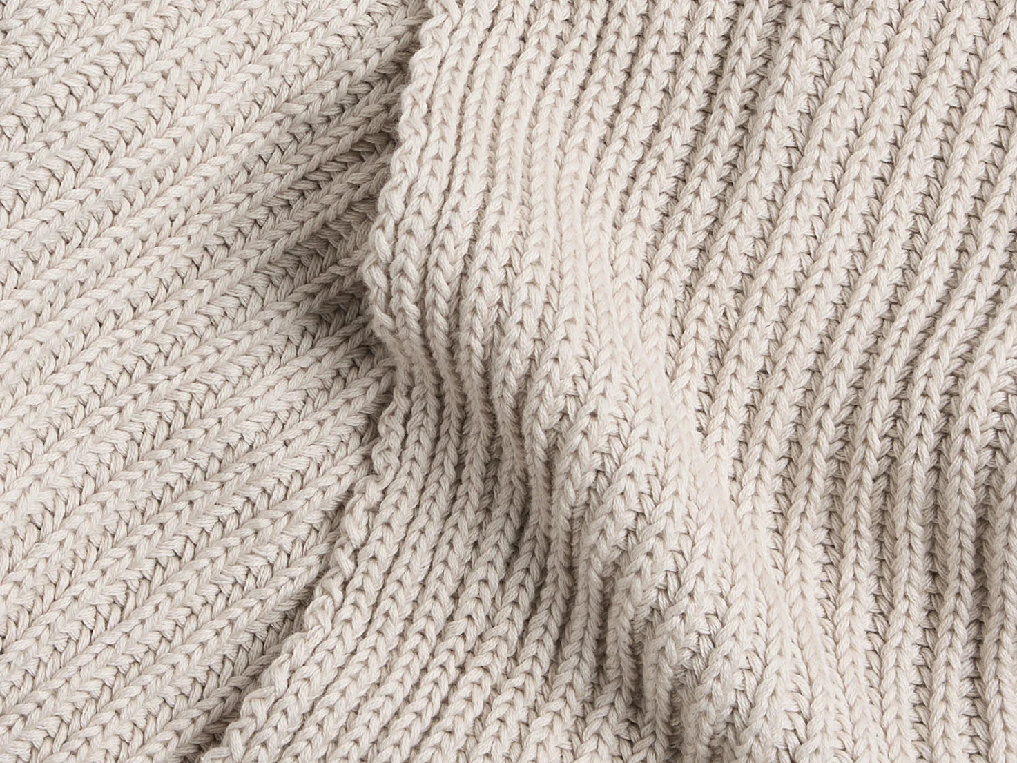 Organic Rib Knit Throw (Bone) - Image 3