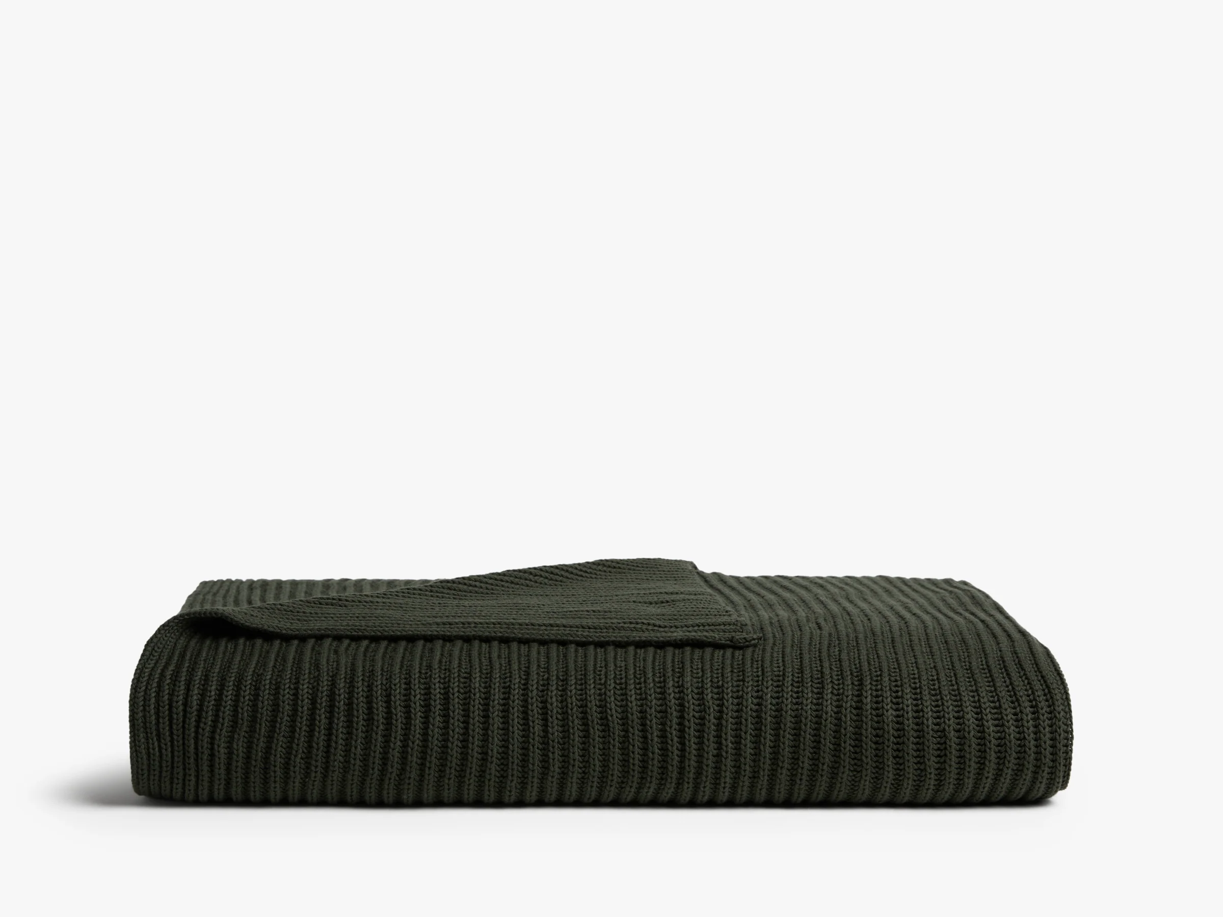 Organic Rib Knit Throw (Evergreen)