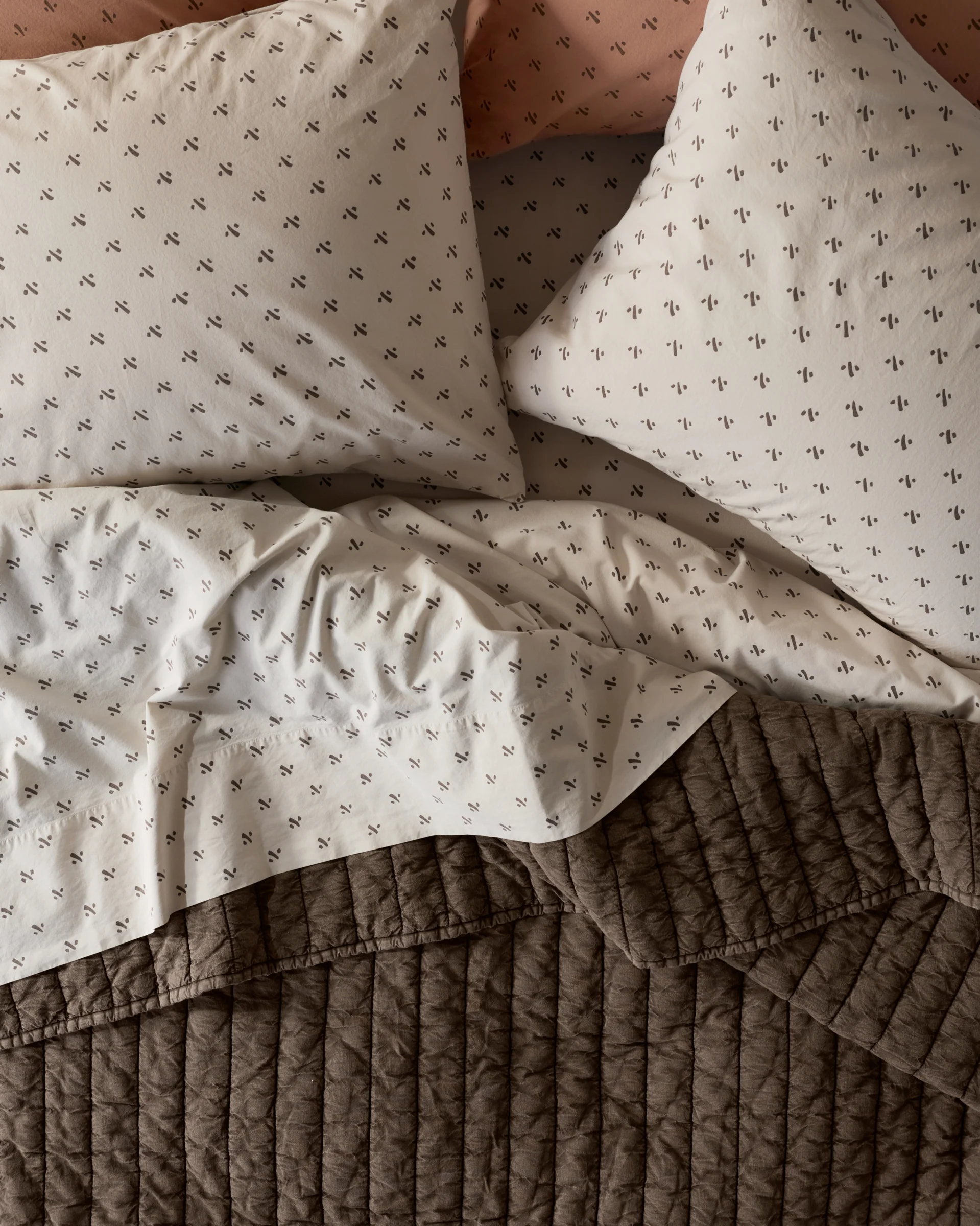 Overdyed Vintage Print Top Sheet (Bone) - Image 6
