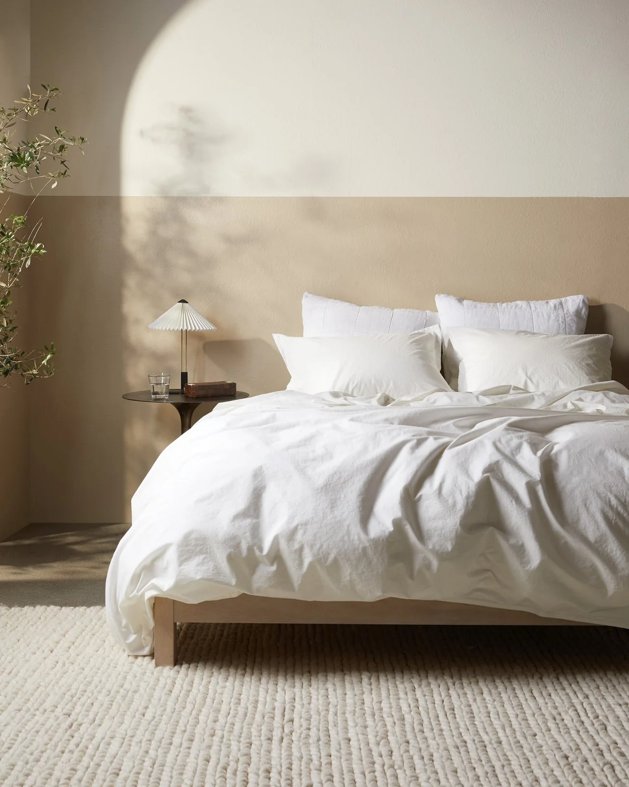 Percale Duvet Cover Set - Cream K/CK - Image 2