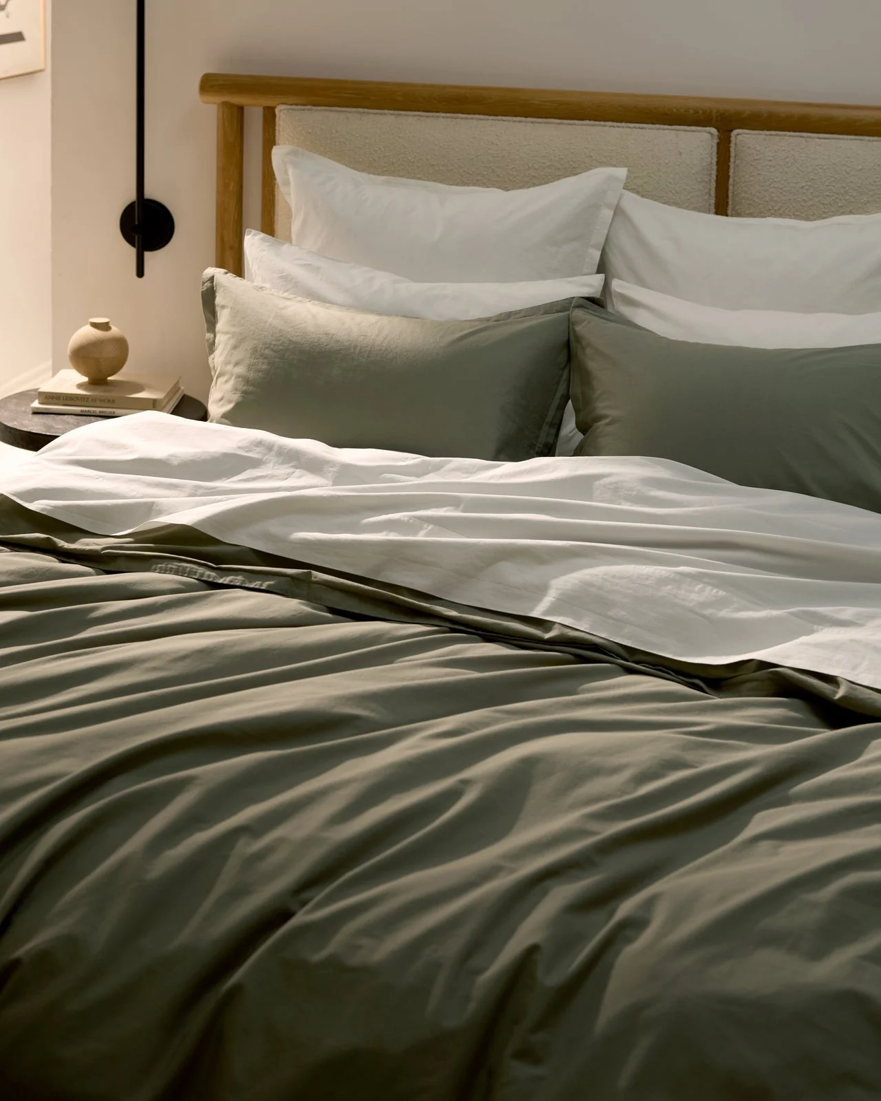 Percale Duvet Cover Set - Moss F/Q - Image 2
