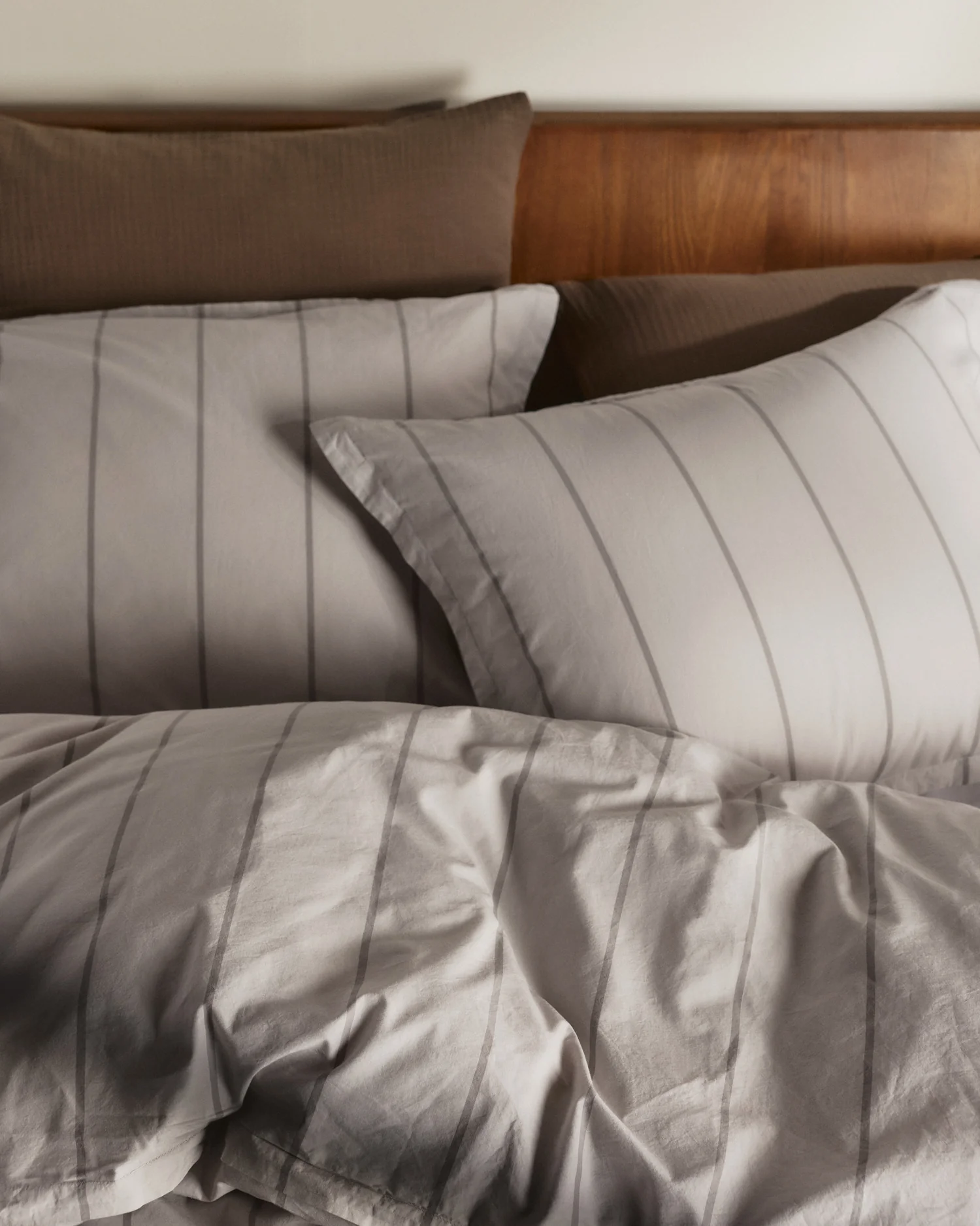 Percale Duvet Cover Set - Pebble Stripe TW/XL - Image 5