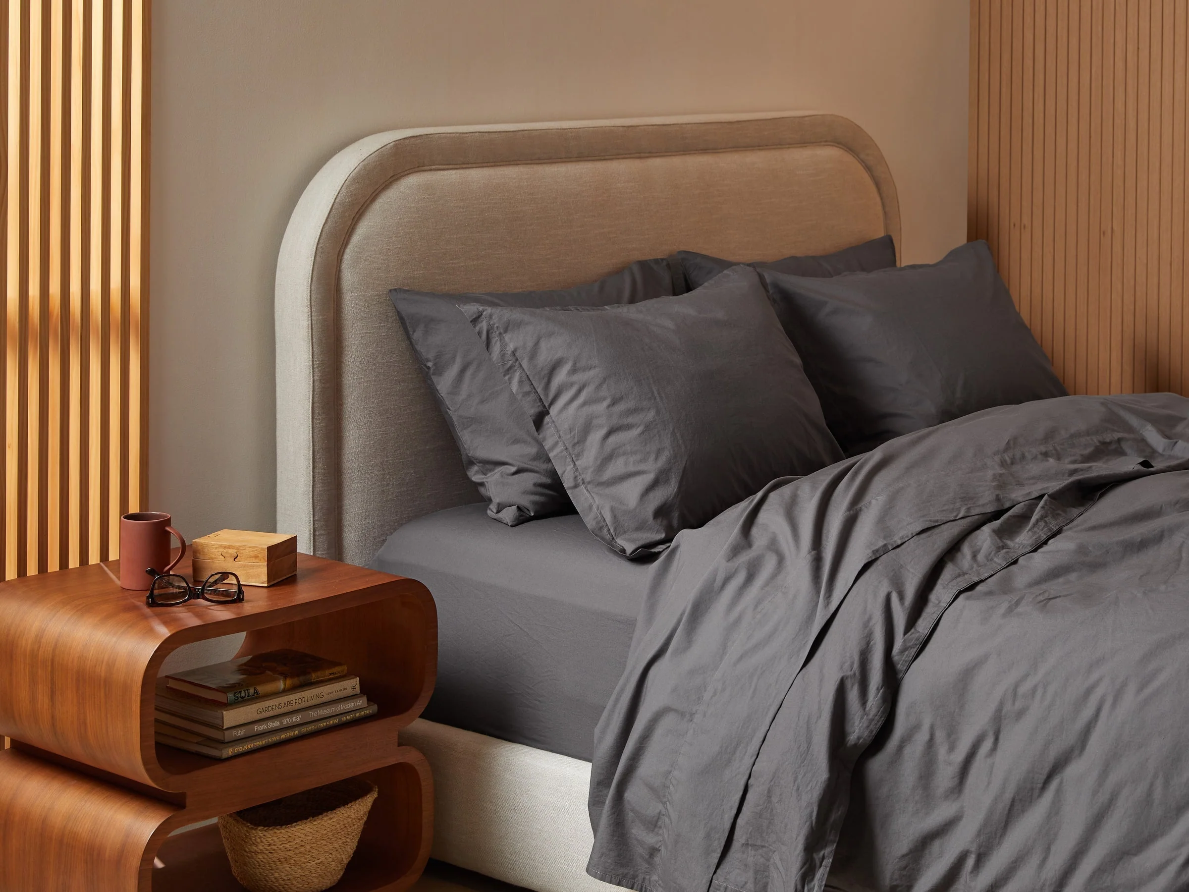 Percale Duvet Cover Set - Slate F/Q - Image 2