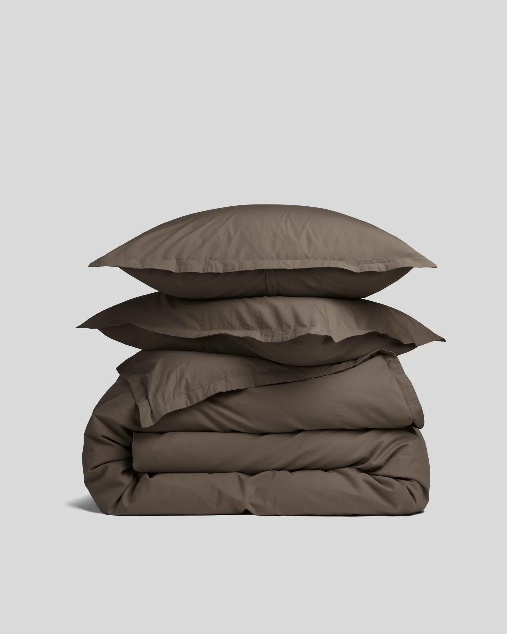 Percale Duvet Cover Set - Warm Grey TW/XL