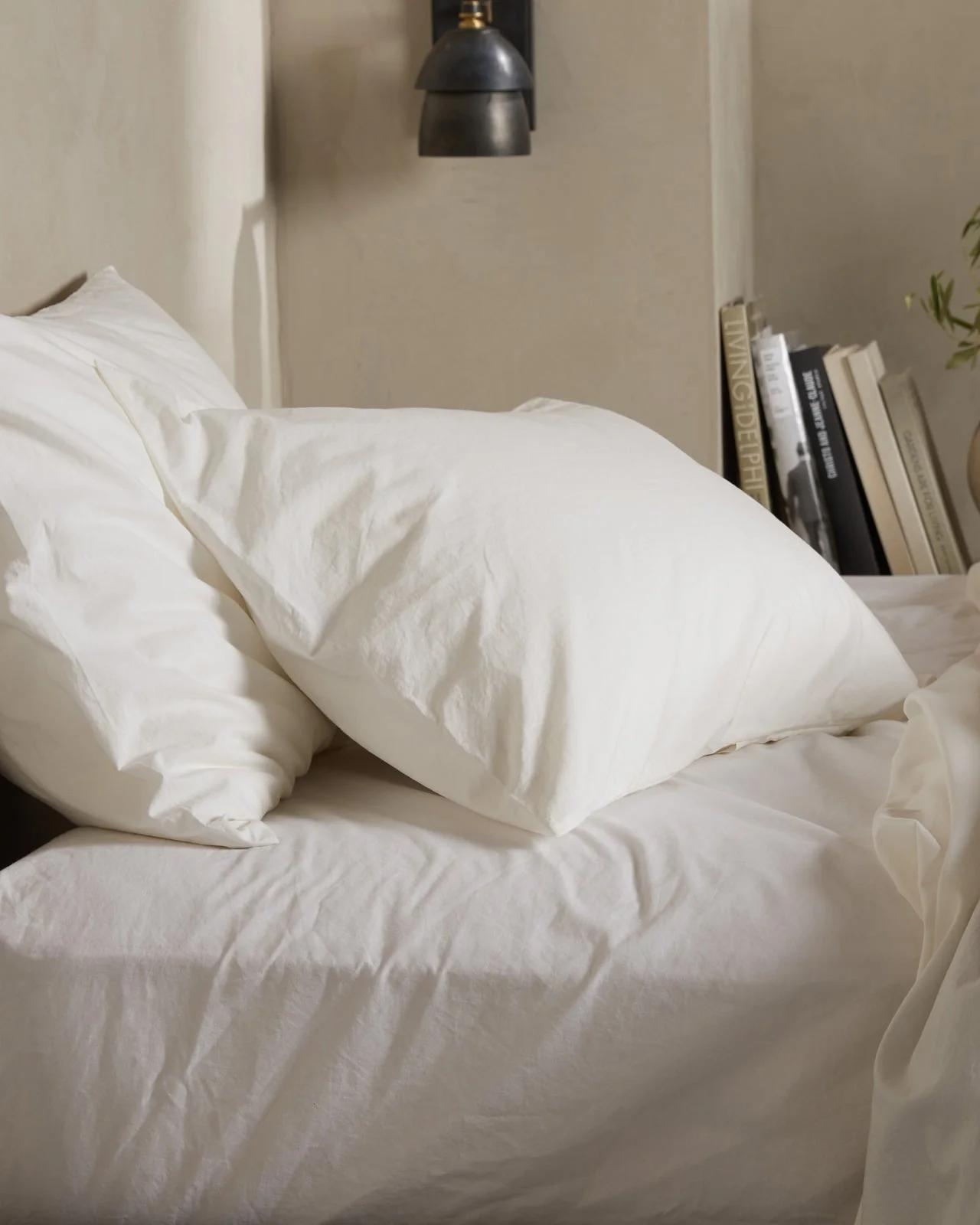 Percale Sheet Set - Cream K/CK - Image 4