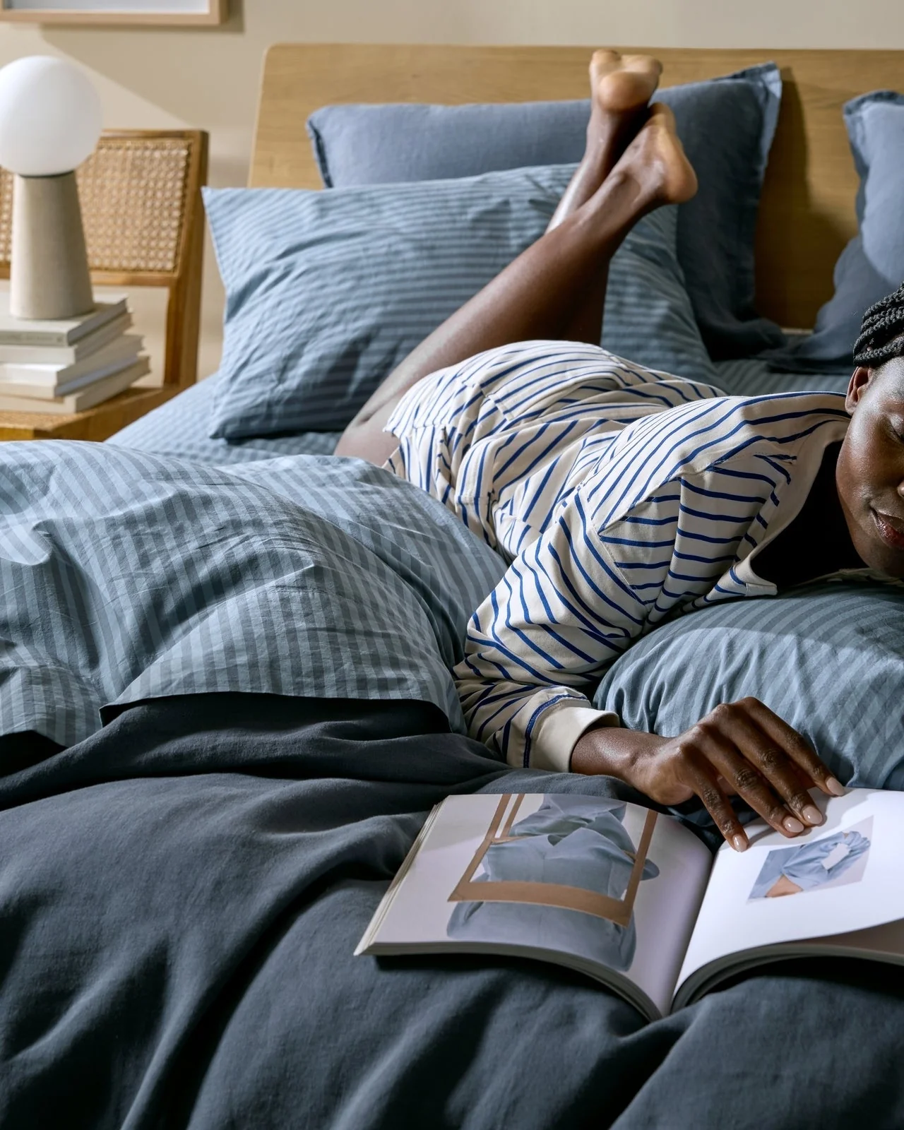 Percale Sheet Set - Dusk Stripe K/CK - Image 4