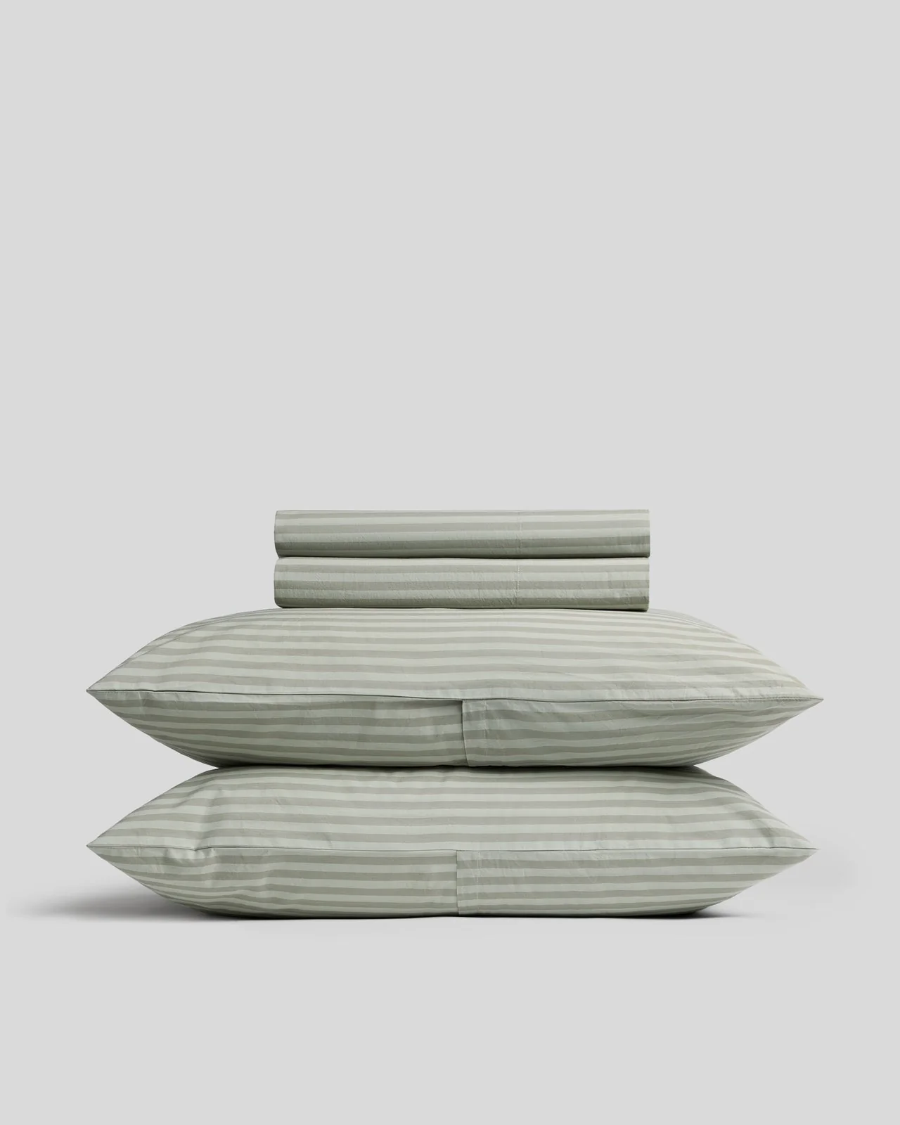 Percale Sheet Set - Moss Stripe TW/XL