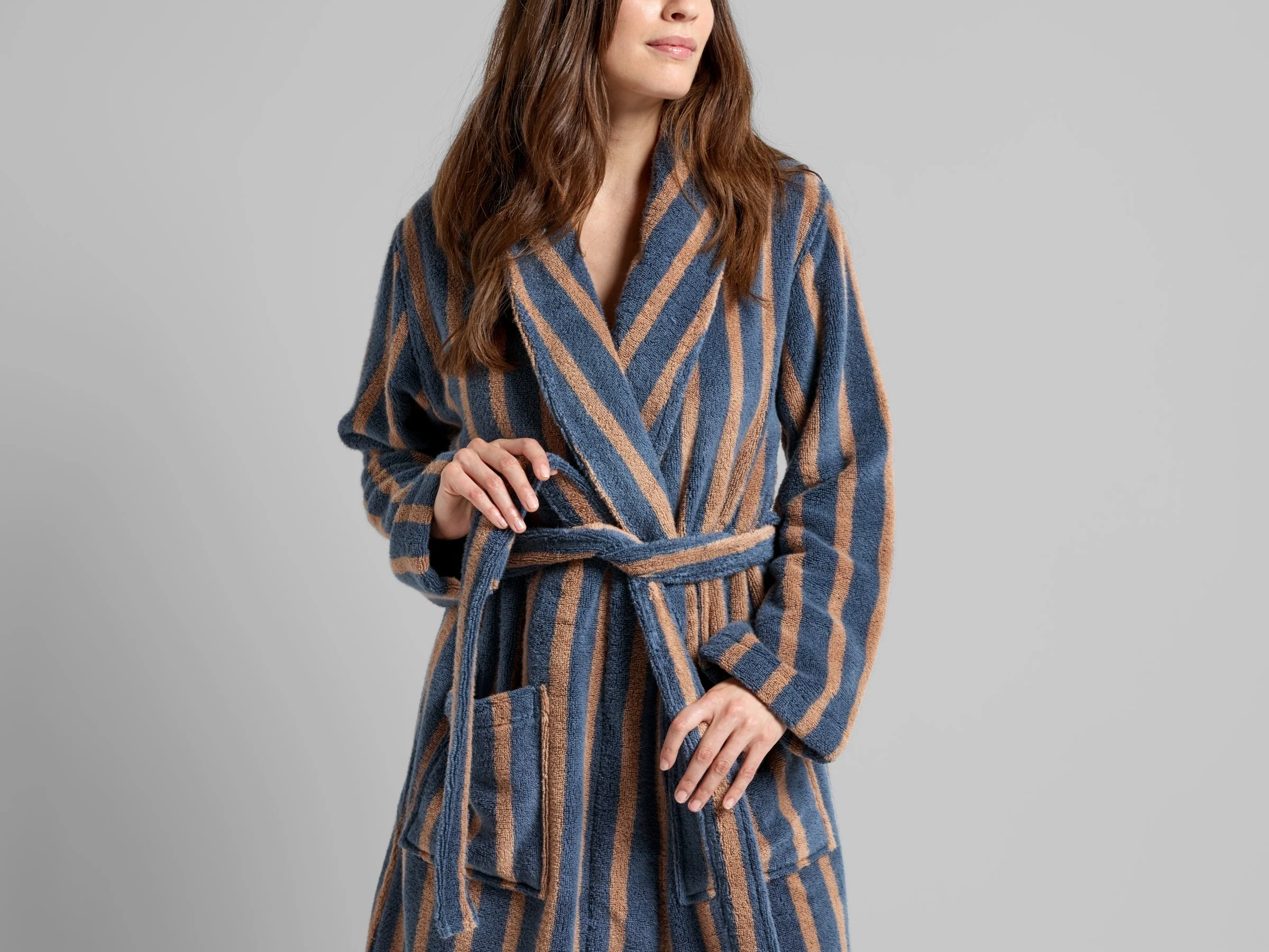 Terry Stripe Robe (Dusk and Adobe) - Image 4