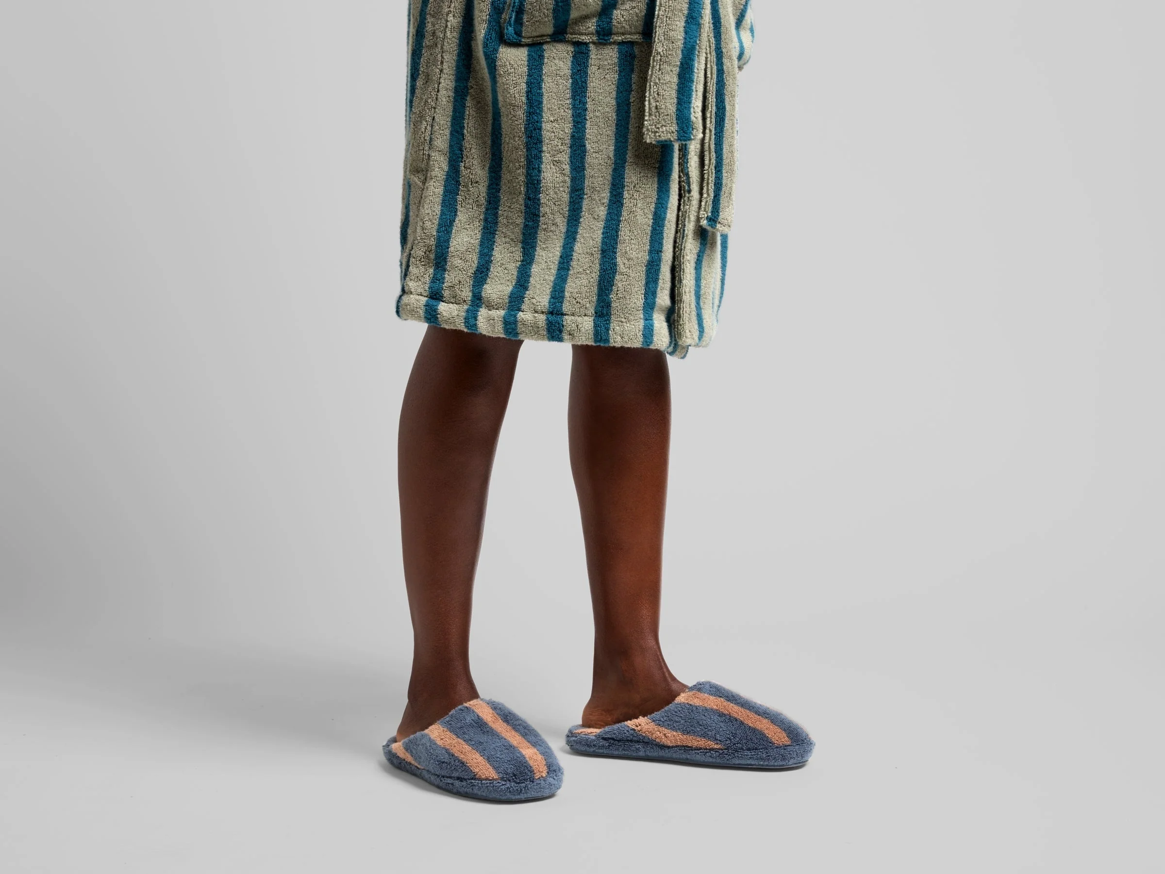 Terry Stripe Slippers (Dusk and Adobe) - Image 2