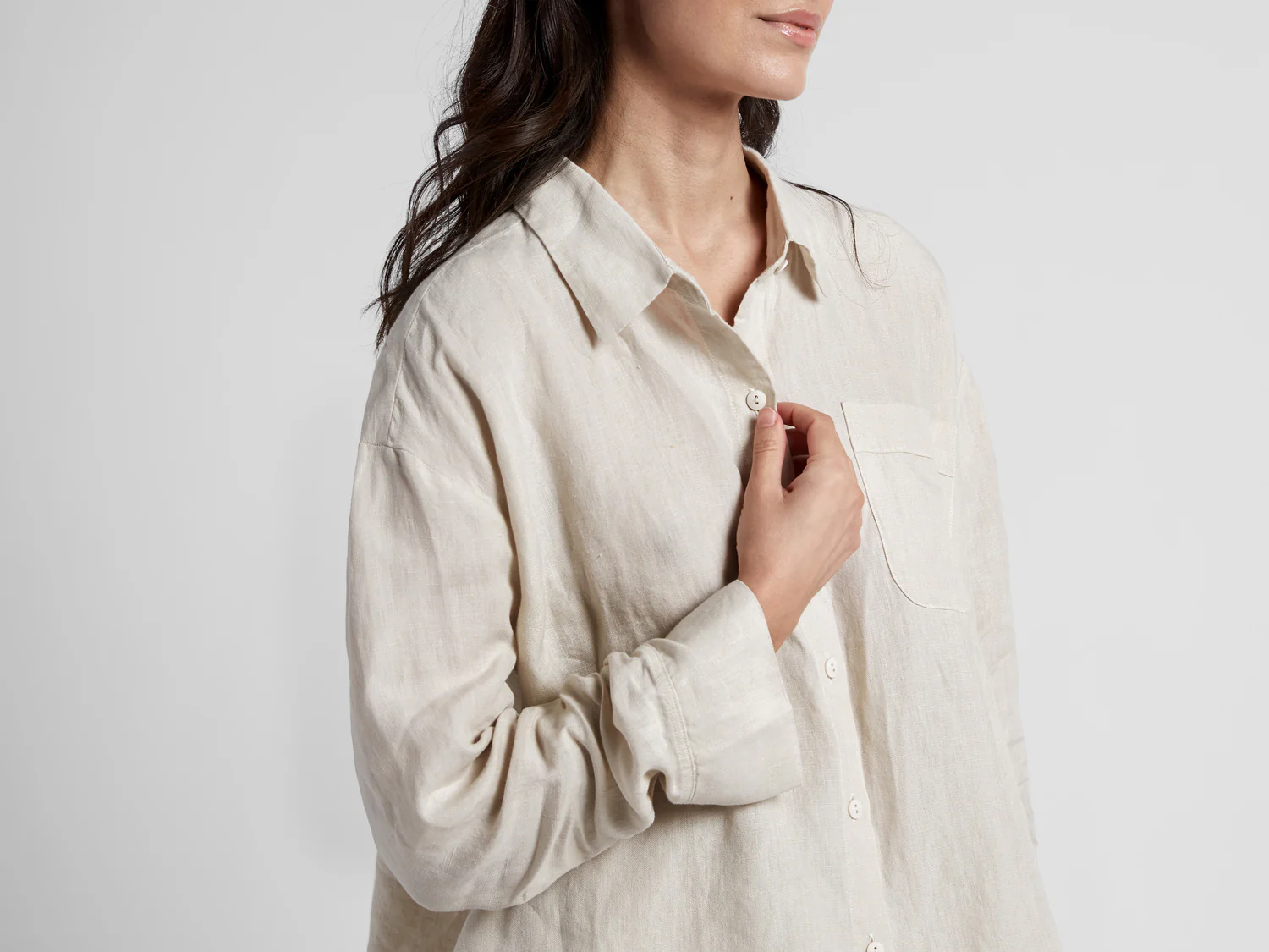 Women's Linen Top - FINAL SALE (Bone) - Image 2