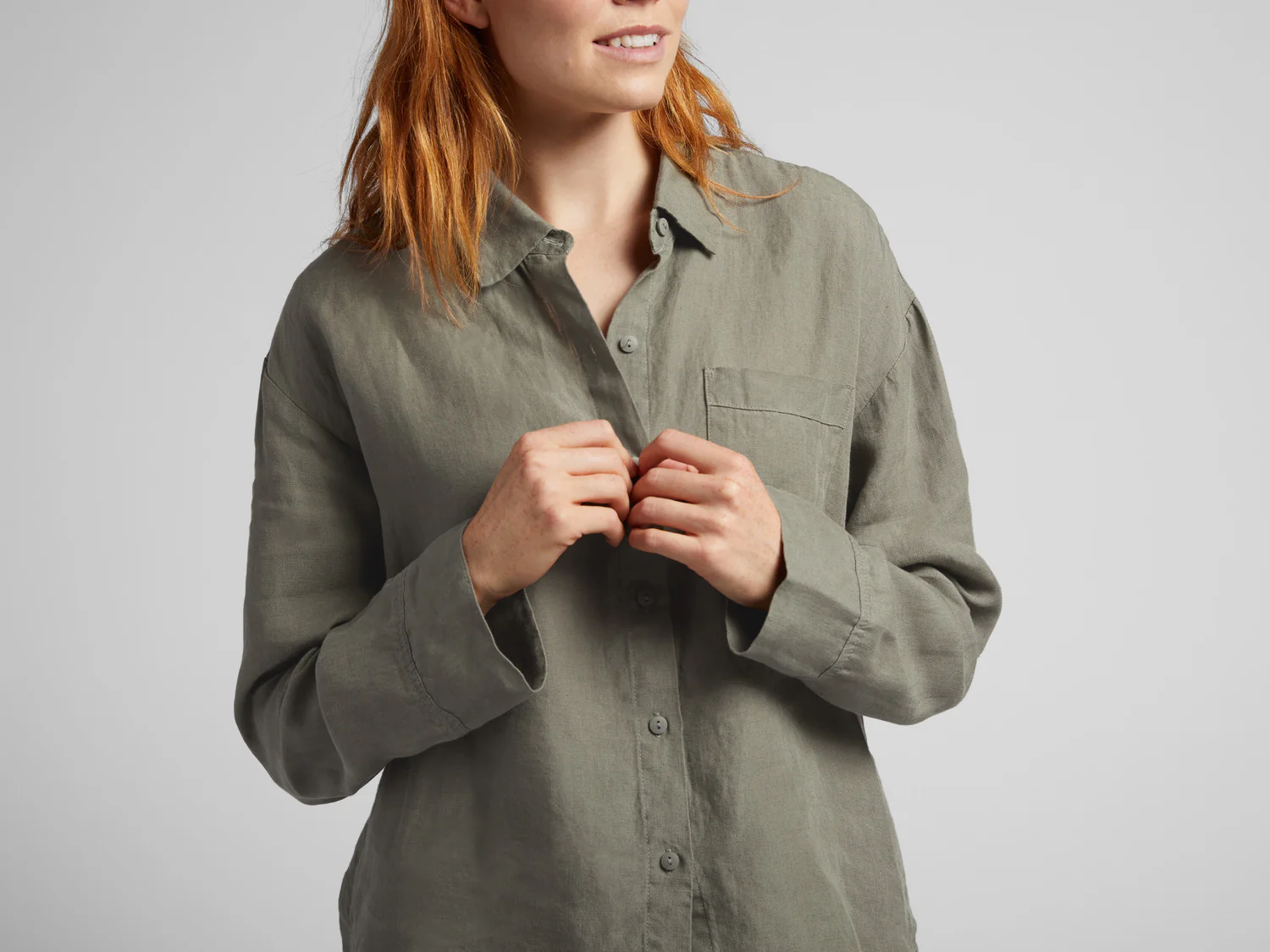 Women's Linen Top - FINAL SALE (Moss) - Image 3